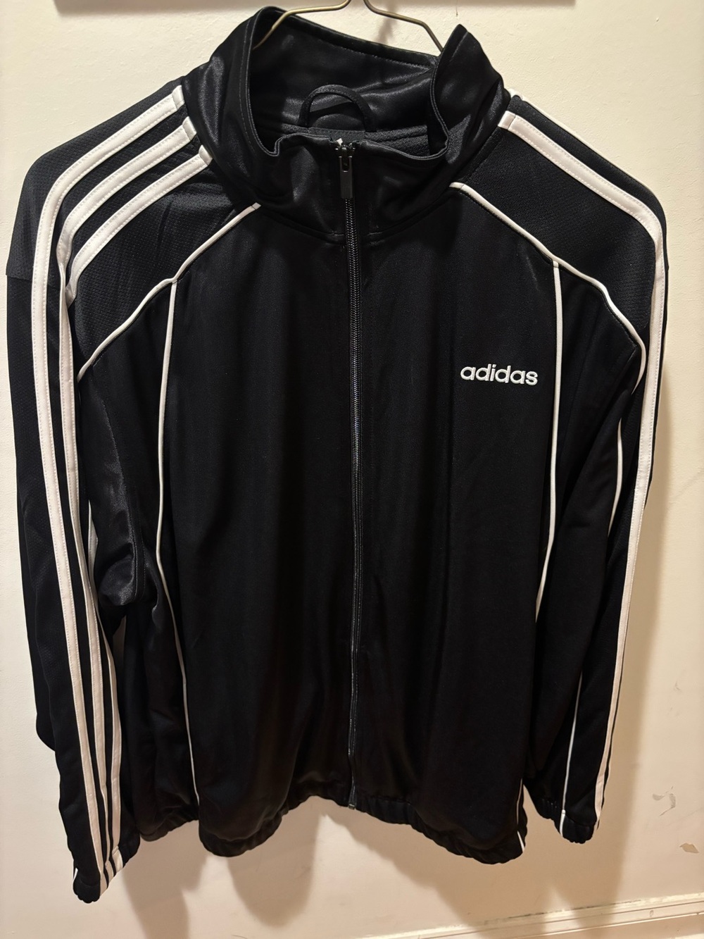 adidas Black Jacket with White Stripes
